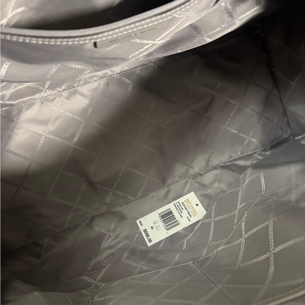 Michael Kors Silver Crocodile Embossed Duffel Bag NWT - Picture 11 of 16